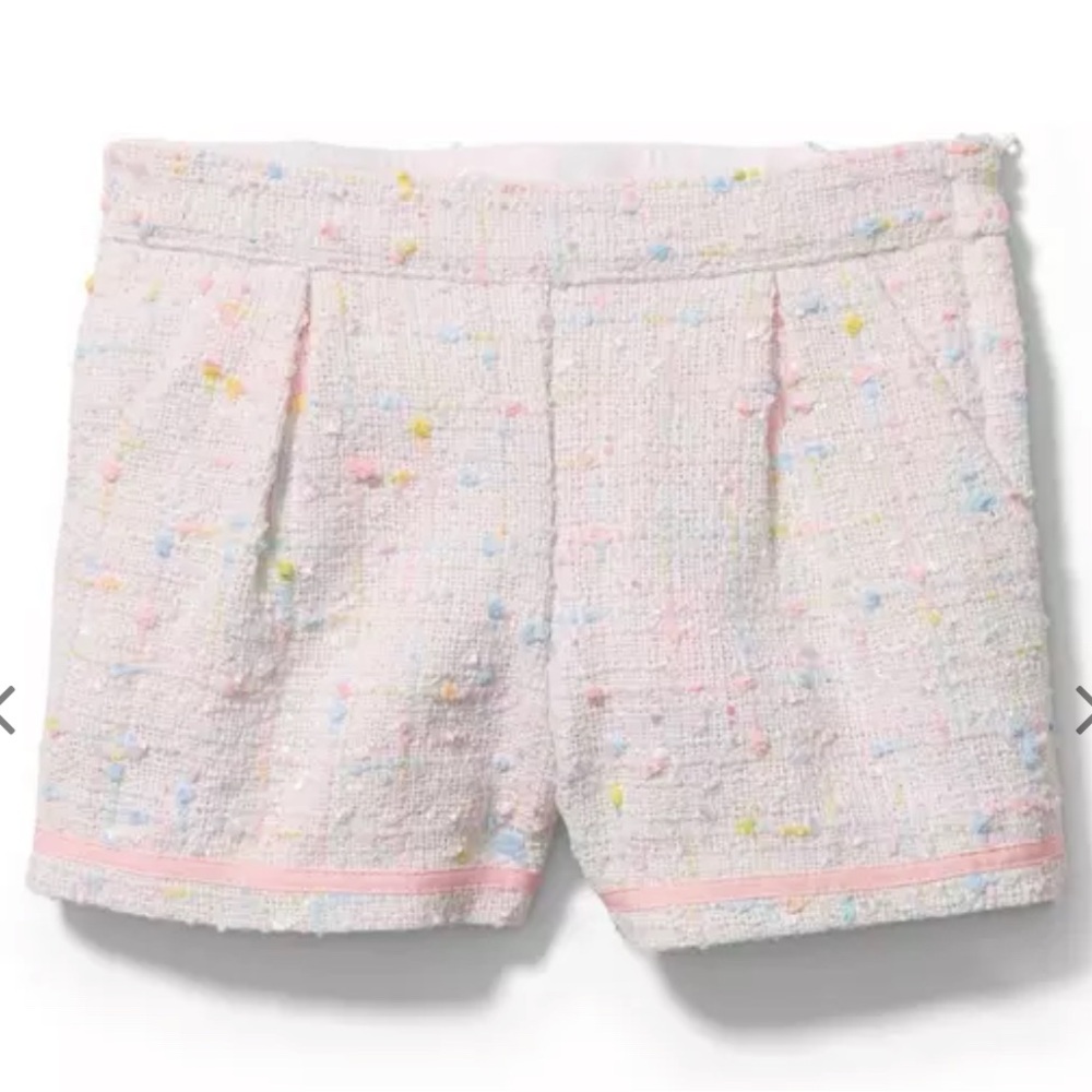 Janie and Jack Pink Tweed Shorts with Confetti Dots